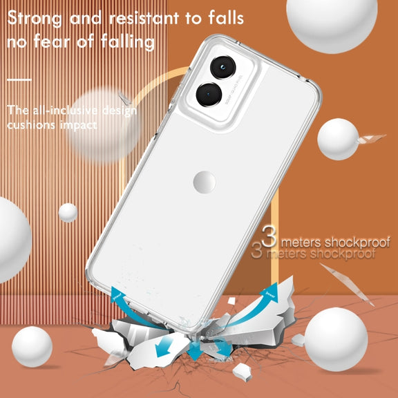 For Motorola Moto G Play 4G 2024 Terminator Style Shockproof Phone Case(Transparent)
