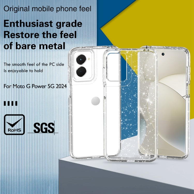For Motorola Moto G Power 5G 2024 Terminator Style Shockproof Phone Case(Glitter White) - Motorola Cases by PMC Jewellery | Online Shopping South Africa | PMC Jewellery | Buy Now Pay Later Mobicred