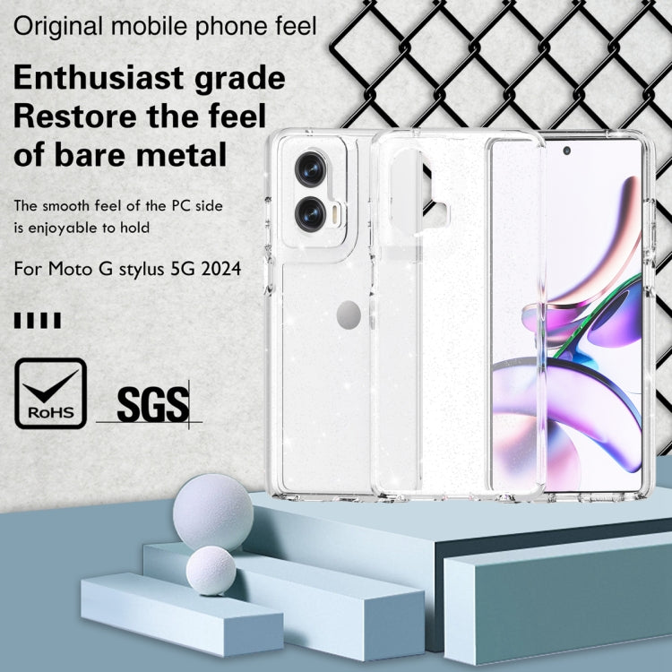 For Motorola Moto G Stylus 5G 2024 Terminator Style Shockproof Phone Case(Glitter White) - Motorola Cases by PMC Jewellery | Online Shopping South Africa | PMC Jewellery | Buy Now Pay Later Mobicred