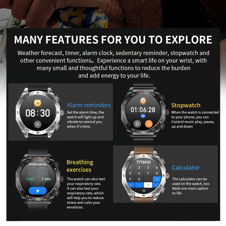 LEMFO T95 1.52 inch IPS Screen 2 in 1 Bluetooth Earphone Smart Watch Support Health Monitoring(Black) - free shipping - PMC TechLife - Order now!