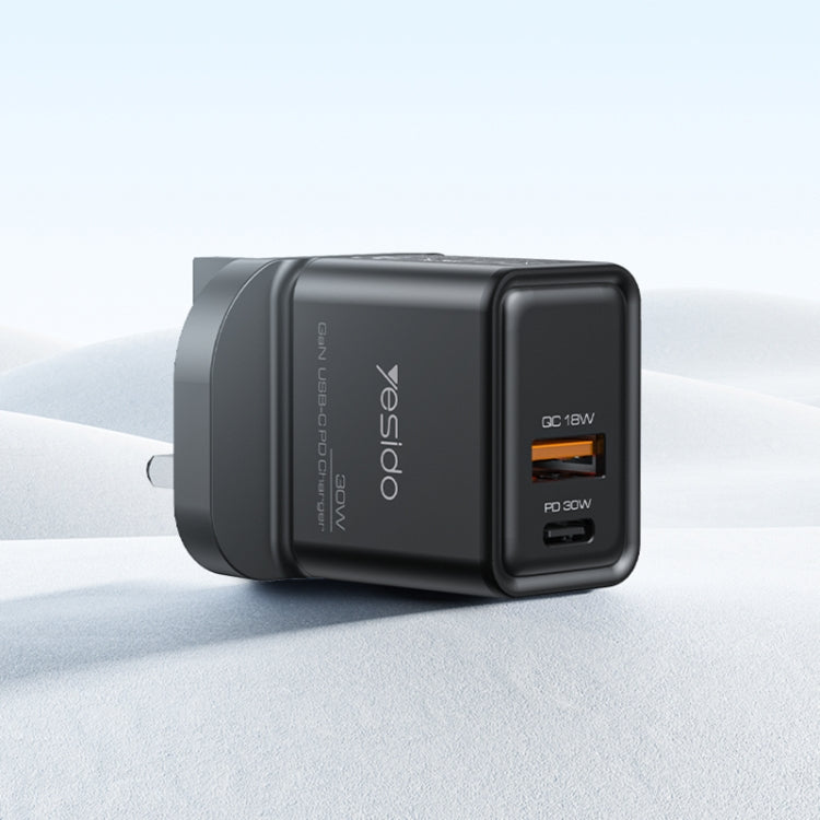 Yesido YC83 PD 30W USB-C/Type-C+USB Interface GaN Fast Charging Charger(UK Plug) - free shipping - PMC TechLife - Order now!