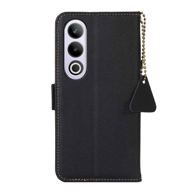 For OnePlus CE4 5G Global Side-Magnetic TJ Genuine Leather RFID Phone Case(Black) - OnePlus Cases by PMC TechLife | Online Shopping South Africa | PMC TechLife | Buy Now Pay Later Mobicred