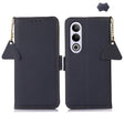 For OnePlus Ace 3V Side-Magnetic TJ Genuine Leather RFID Phone Case(Blue) - OnePlus Cases by PMC TechLife | Online Shopping South Africa | PMC TechLife | Buy Now Pay Later Mobicred