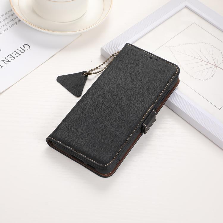 For OnePlus Ace 5 Pro / Ace 5 / 13R Side-Magnetic TJ Genuine Leather RFID Phone Case(Black) - OnePlus Cases by PMC TechLife | Online Shopping South Africa | PMC TechLife | Buy Now Pay Later Mobicred