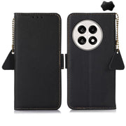 For OnePlus Ace 5 Pro / Ace 5 / 13R Side-Magnetic TJ Genuine Leather RFID Phone Case(Black)