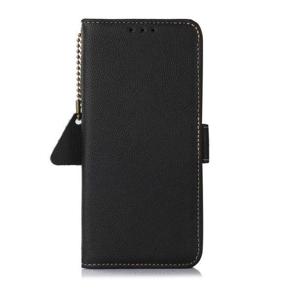 For OnePlus Ace 5 Pro / Ace 5 / 13R Side-Magnetic TJ Genuine Leather RFID Phone Case(Black)