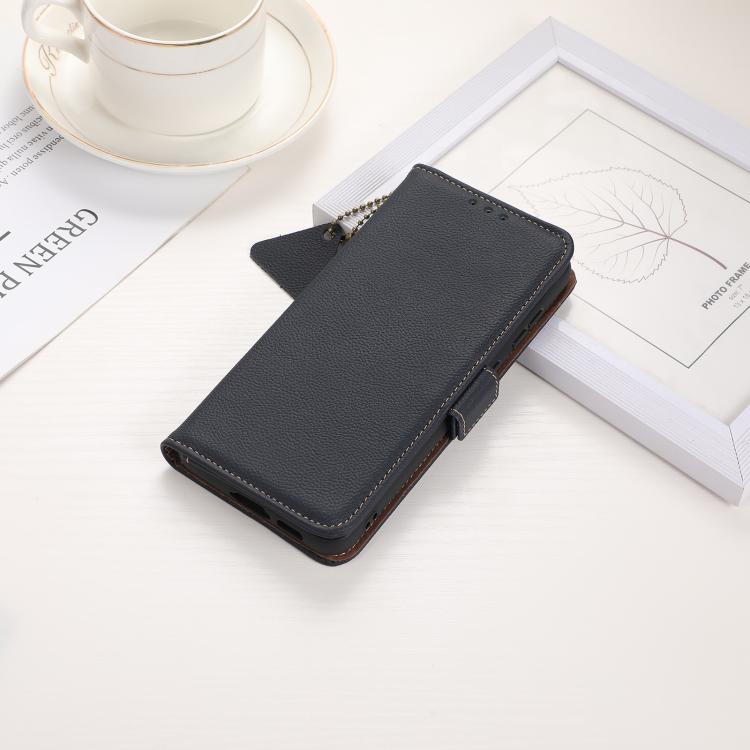 For OnePlus Ace 5 Pro / Ace 5 / 13R Side-Magnetic TJ Genuine Leather RFID Phone Case(Blue) - OnePlus Cases by PMC TechLife | Online Shopping South Africa | PMC TechLife | Buy Now Pay Later Mobicred