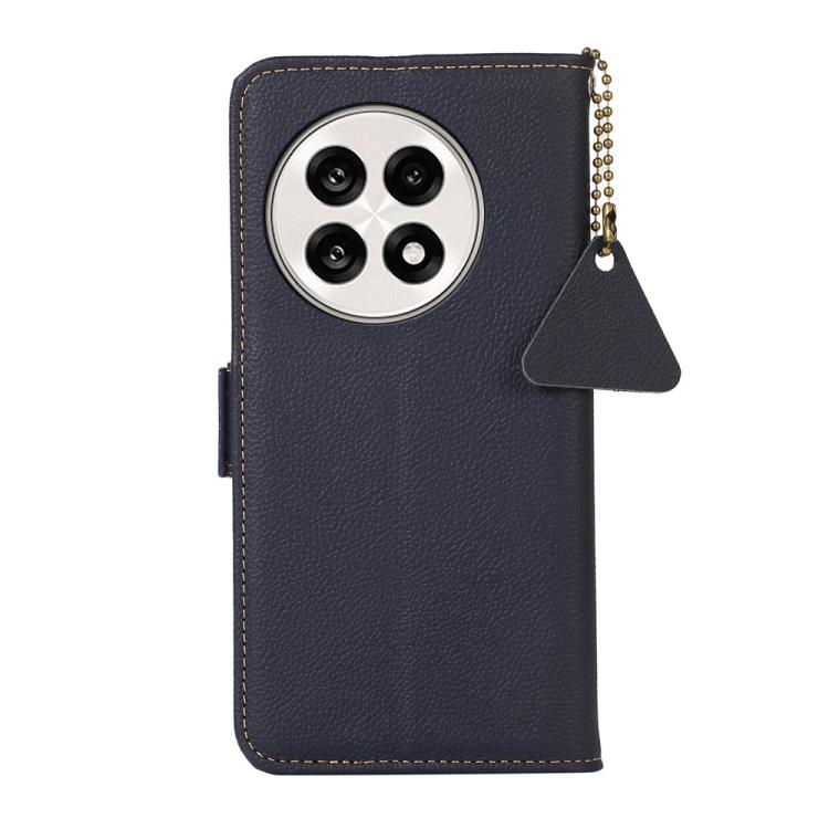 For OnePlus Ace 5 Pro / Ace 5 / 13R Side-Magnetic TJ Genuine Leather RFID Phone Case(Blue) - OnePlus Cases by PMC TechLife | Online Shopping South Africa | PMC TechLife | Buy Now Pay Later Mobicred