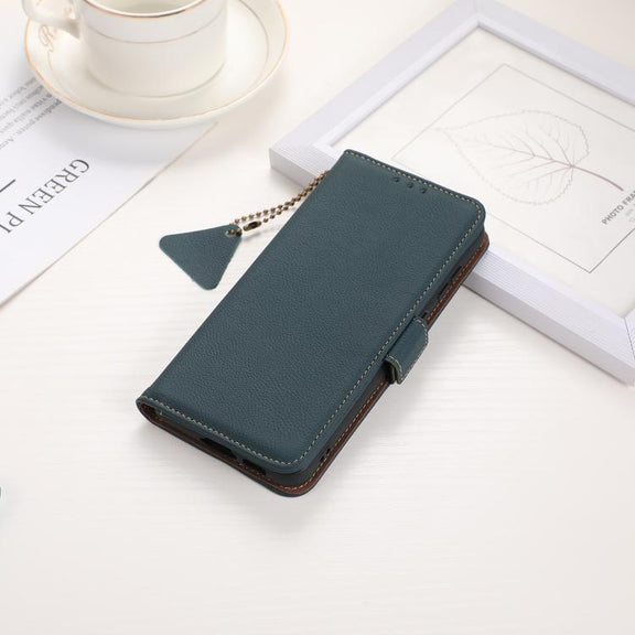 For OnePlus Ace 5 Pro / Ace 5 / 13R Side-Magnetic TJ Genuine Leather RFID Phone Case(Green)