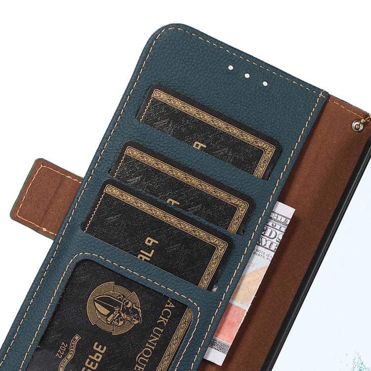 For OnePlus Ace 5 Pro / Ace 5 / 13R Side-Magnetic TJ Genuine Leather RFID Phone Case(Green) - OnePlus Cases by PMC TechLife | Online Shopping South Africa | PMC TechLife | Buy Now Pay Later Mobicred