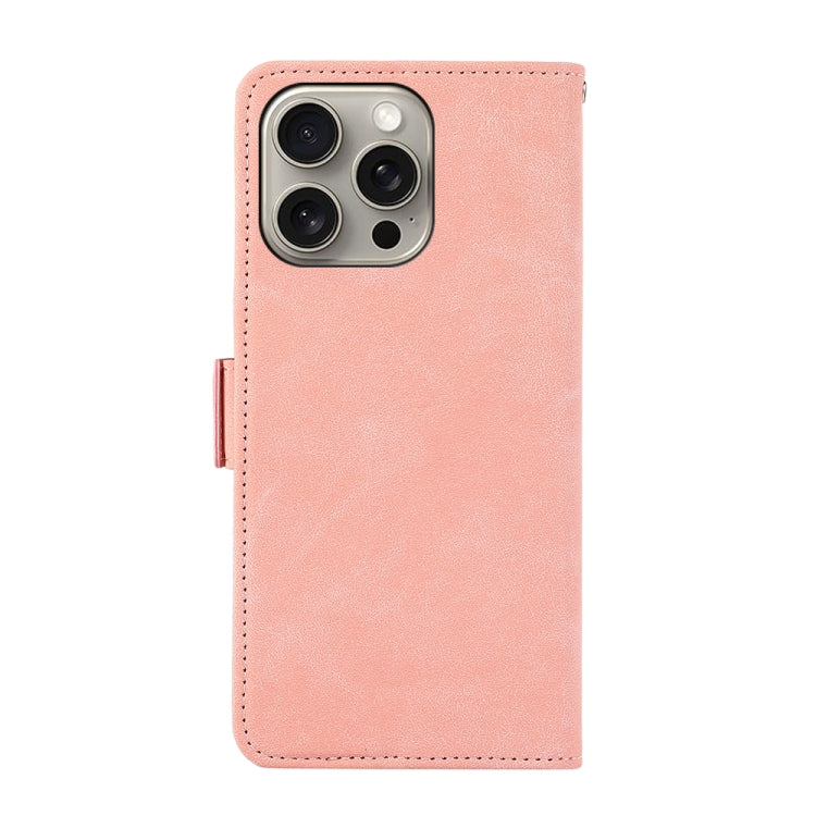For iPhone 16 Pro Max ABEEL Frosted Magnetic RFID Leather Phone Case(Pink) - free shipping - PMC TechLife - Order now!