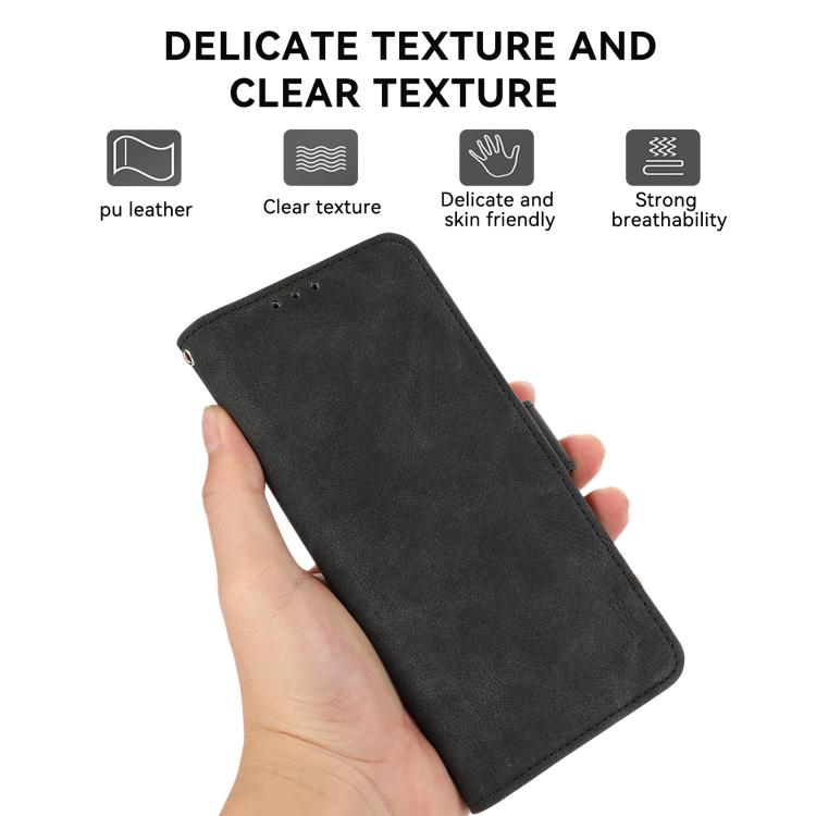 For iPhone 16e ABEEL Frosted Magnetic RFID Leather Phone Case(Black) - iPhone 16e Cases by PMC TechLife | Online Shopping South Africa | PMC TechLife | Buy Now Pay Later Mobicred