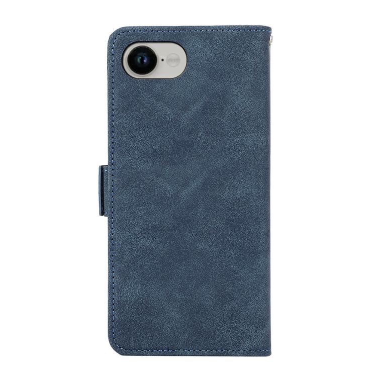 For iPhone 16e ABEEL Frosted Magnetic RFID Leather Phone Case(Blue) - iPhone 16e Cases by PMC TechLife | Online Shopping South Africa | PMC TechLife | Buy Now Pay Later Mobicred
