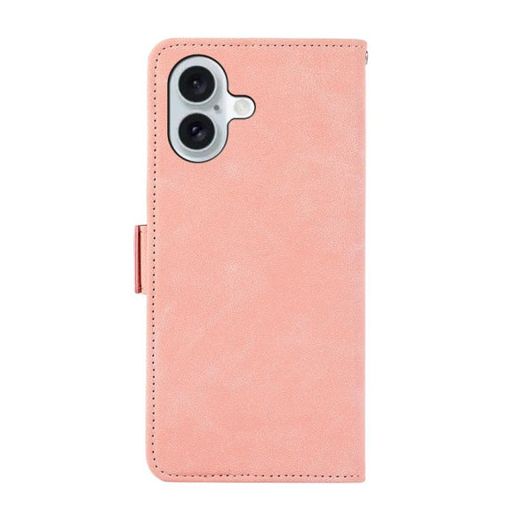 For iPhone 17 ABEEL Frosted Magnetic RFID Leather Phone Case(Pink)