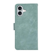 For iPhone 17 ABEEL Frosted Magnetic RFID Leather Phone Case(Cyan)