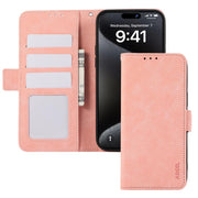For iPhone 17 Air ABEEL Frosted Magnetic RFID Leather Phone Case(Black)