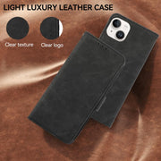 For iPhone 17 Air ABEEL Frosted Magnetic RFID Leather Phone Case(Black)