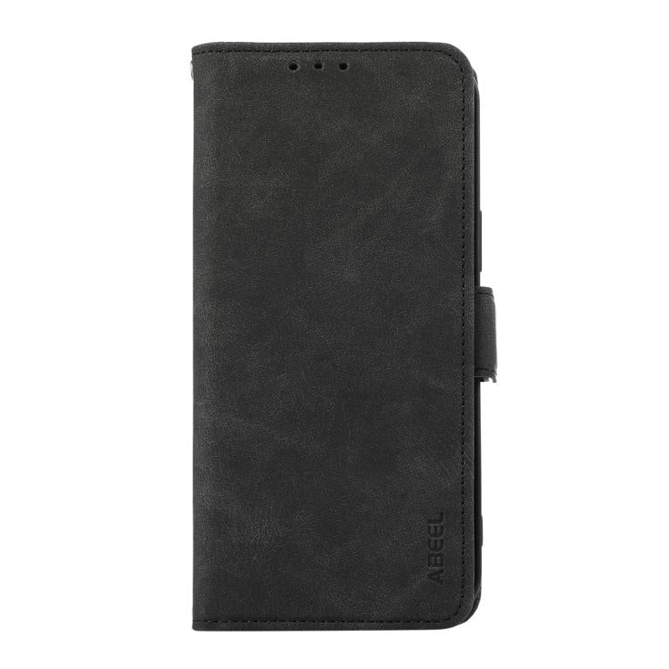 For iPhone 17 Air ABEEL Frosted Magnetic RFID Leather Phone Case(Black)