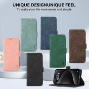 For iPhone 17 Air ABEEL Frosted Magnetic RFID Leather Phone Case(Black)