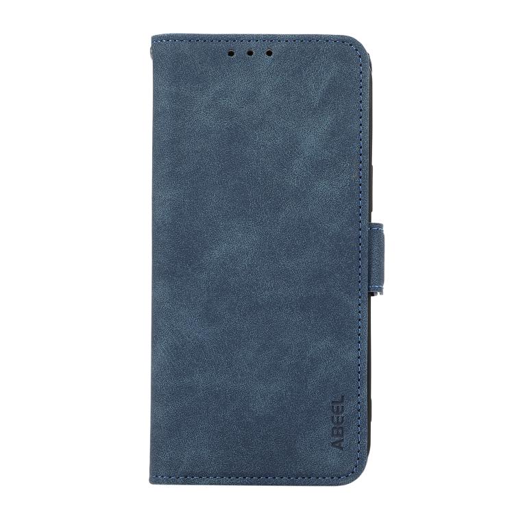 For iPhone 17 Air ABEEL Frosted Magnetic RFID Leather Phone Case(Blue)