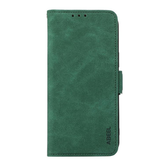 For iPhone 17 Air ABEEL Frosted Magnetic RFID Leather Phone Case(Green)