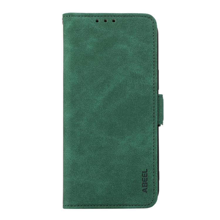 For iPhone 17 Air ABEEL Frosted Magnetic RFID Leather Phone Case(Green)