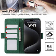 For iPhone 17 Air ABEEL Frosted Magnetic RFID Leather Phone Case(Green)