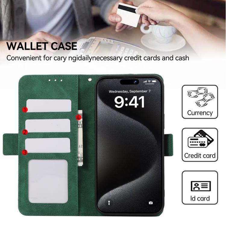 For iPhone 17 Air ABEEL Frosted Magnetic RFID Leather Phone Case(Green)