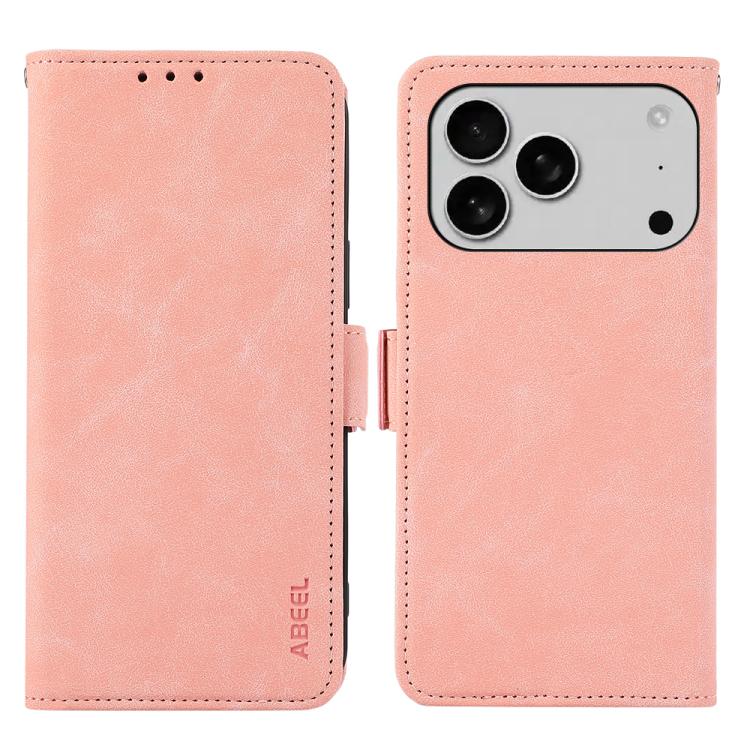 For iPhone 17 Pro ABEEL Frosted Magnetic RFID Leather Phone Case(Pink) - free shipping - PMc TechLife - Order now!