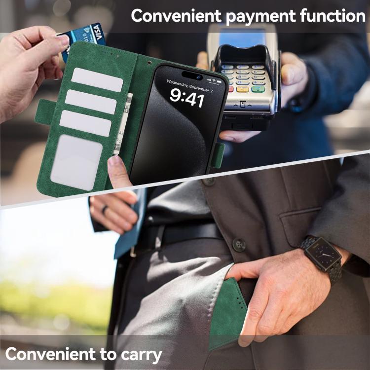 For iPhone 17 Pro ABEEL Frosted Magnetic RFID Leather Phone Case(Green) - free shipping - PMc TechLife - Order now!