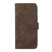 For iPhone 17 Pro ABEEL Frosted Magnetic RFID Leather Phone Case(Brown)