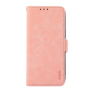 For iPhone 17 Pro Max ABEEL Frosted Magnetic RFID Leather Phone Case(Pink)