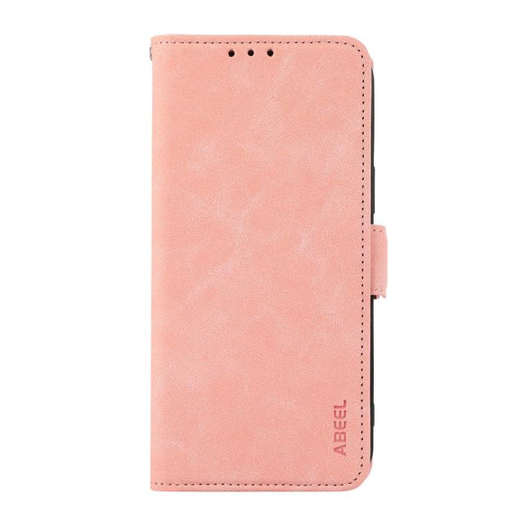 For iPhone 17 Pro Max ABEEL Frosted Magnetic RFID Leather Phone Case(Pink)