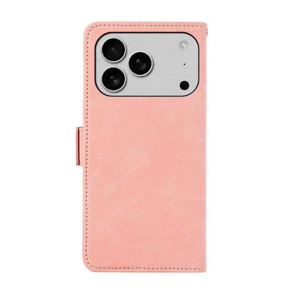 For iPhone 17 Pro Max ABEEL Frosted Magnetic RFID Leather Phone Case(Pink)