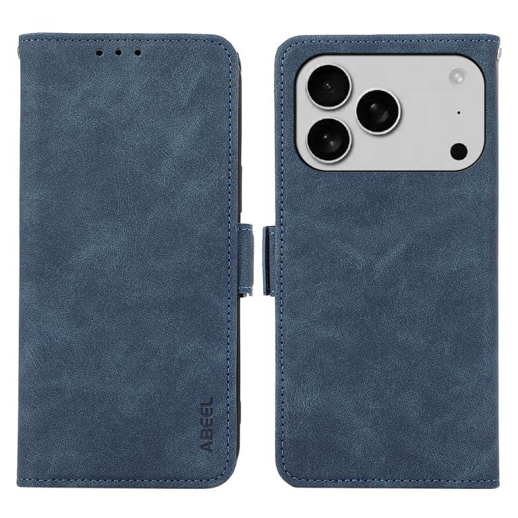 For iPhone 17 Pro Max ABEEL Frosted Magnetic RFID Leather Phone Case(Blue) - free shipping - PMc TechLife - Order now!