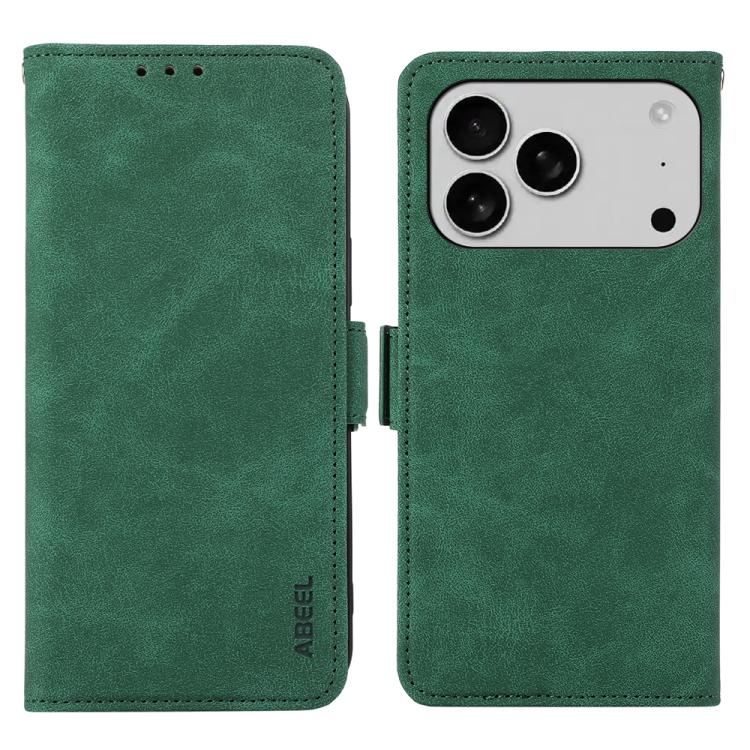 For iPhone 17 Pro Max ABEEL Frosted Magnetic RFID Leather Phone Case(Green) - free shipping - PMc TechLife - Order now!