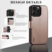 For iPhone 14 / 13 ESEBLE E1 Nappa Texture MagSafe Holder Leather Phone Case(Rose Gold)