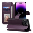 For iPhone 14 Pro ESEBLE E1 Nappa Texture MagSafe Holder Leather Phone Case(Dark Purple) - free shipping - PMC TechLife - Order now!