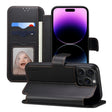 For iPhone 14 Pro ESEBLE E1 Nappa Texture MagSafe Holder Leather Phone Case(Black) - free shipping - PMC TechLife - Order now!