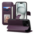 For iPhone 15 ESEBLE E1 Nappa Texture MagSafe Holder Leather Phone Case(Dark Purple) - free shipping - PMC TechLife - Order now!