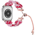 For Apple Watch SE 2023 44mm Resin Retractable Chain Watch Band(Rose Red) - Watch Bands by PMC TechLife | Online Shopping South Africa | PMC TechLife