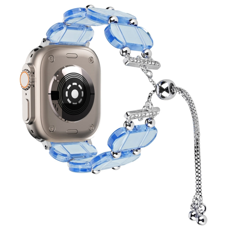 For Apple Watch Ultra 2 49mm Resin Retractable Chain Watch Band(Blue) - Watch Bands by PMC TechLife | Online Shopping South Africa | PMC TechLife