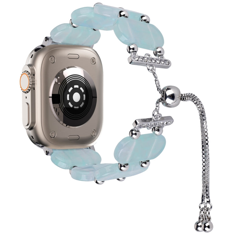 For Apple Watch Ultra 2 49mm Resin Retractable Chain Watch Band(Ice Blue) - Watch Bands by PMC TechLife | Online Shopping South Africa | PMC TechLife