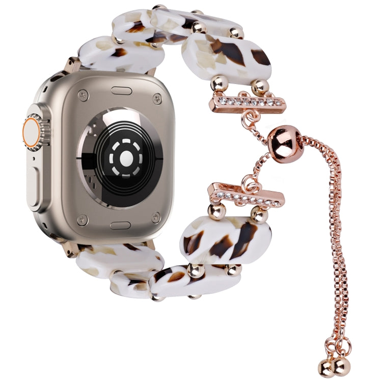For Apple Watch Ultra 2 49mm Resin Retractable Chain Watch Band(Nougat) - Watch Bands by PMC TechLife | Online Shopping South Africa | PMC TechLife