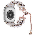 For Apple Watch Series 9 41mm Resin Retractable Chain Watch Band(Nougat) - Watch Bands by PMC TechLife | Online Shopping South Africa | PMC TechLife