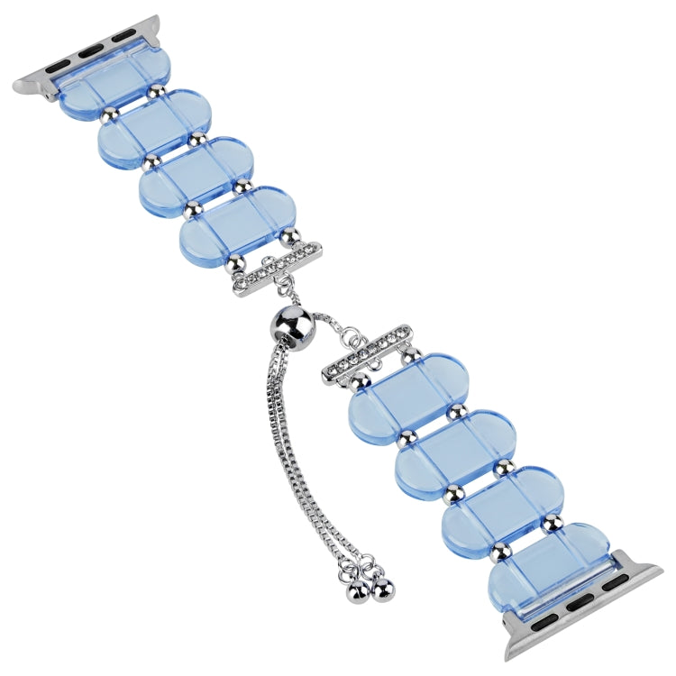For Apple Watch Ultra 49mm Resin Retractable Chain Watch Band(Blue) - Watch Bands by PMC TechLife | Online Shopping South Africa | PMC TechLife | Buy Now Pay Later Mobicred