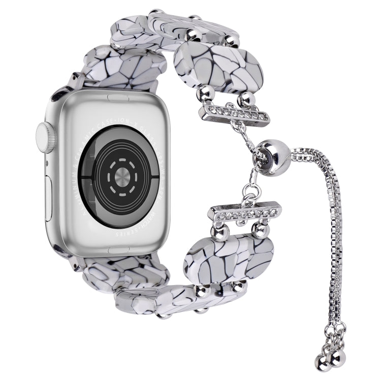 For Apple Watch Series 8 45mm Resin Retractable Chain Watch Band(Cracks) - Watch Bands by PMC TechLife | Online Shopping South Africa | PMC TechLife