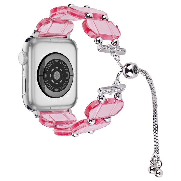 For Apple Watch SE 2022 40mm Resin Retractable Chain Watch Band(Pink) - Watch Bands by PMC TechLife | Online Shopping South Africa | PMC TechLife