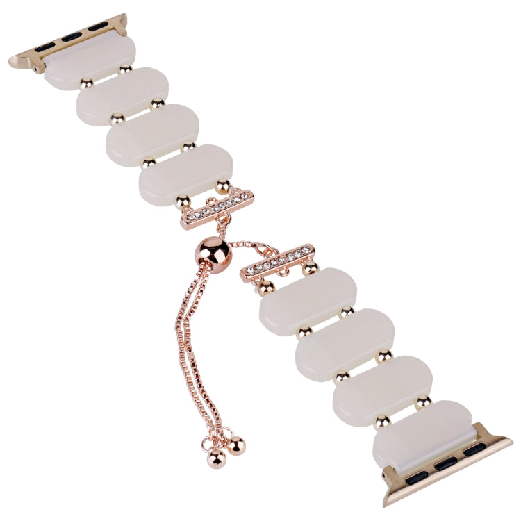 For Apple Watch SE 2022 44mm Resin Retractable Chain Watch Band(Mermaid Pink) - Watch Bands by PMC TechLife | Online Shopping South Africa | PMC TechLife