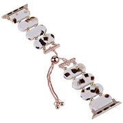 For Apple Watch Series 7 41mm Resin Retractable Chain Watch Band(Nougat)